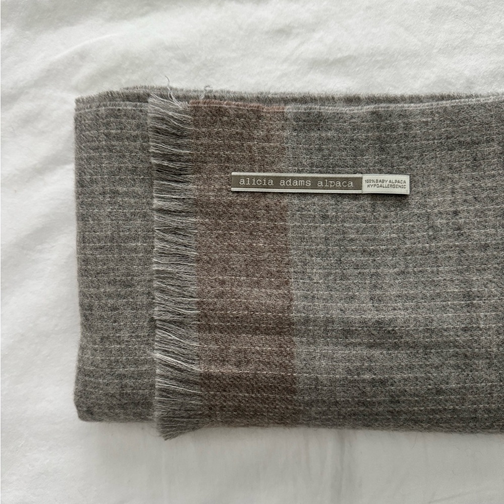 Alicia Adams Alpaca Gray and Brown Scarf